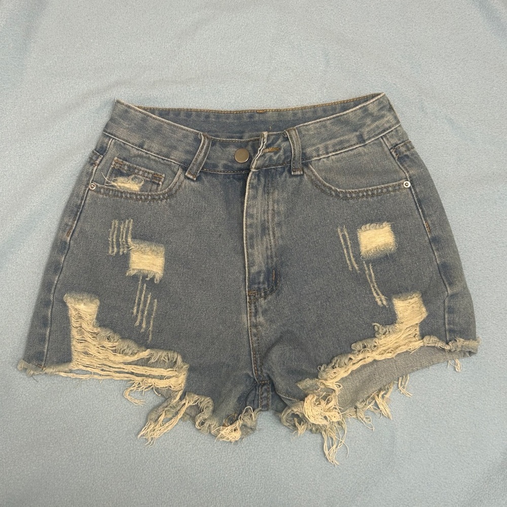 SHEIN Blue Distressed Jean Shorts size womens small size 4